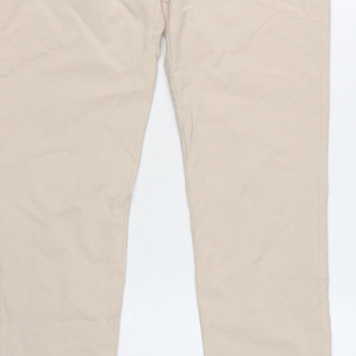 Zara Women Beige UK 12 Tailored Tapered Dress Trousers