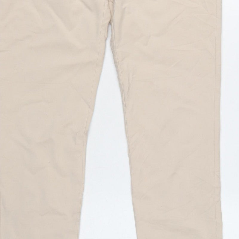 Zara Women Beige UK 12 Tailored Tapered Dress Trousers