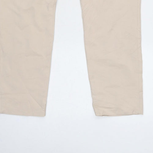 Zara Women Beige UK 12 Tailored Tapered Dress Trousers