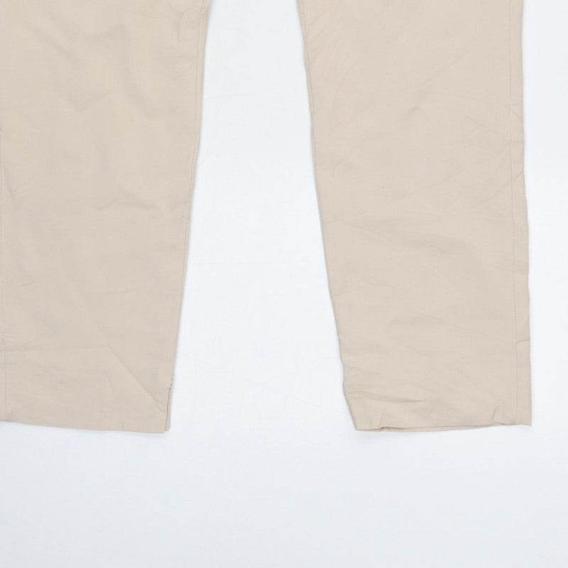 Zara Women Beige UK 12 Tailored Tapered Dress Trousers