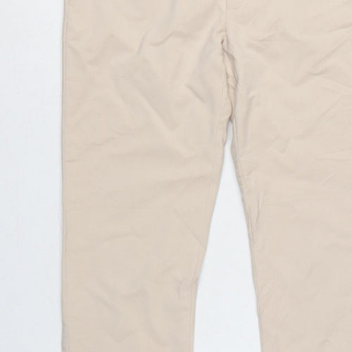 Zara Women Beige UK 12 Tailored Tapered Dress Trousers