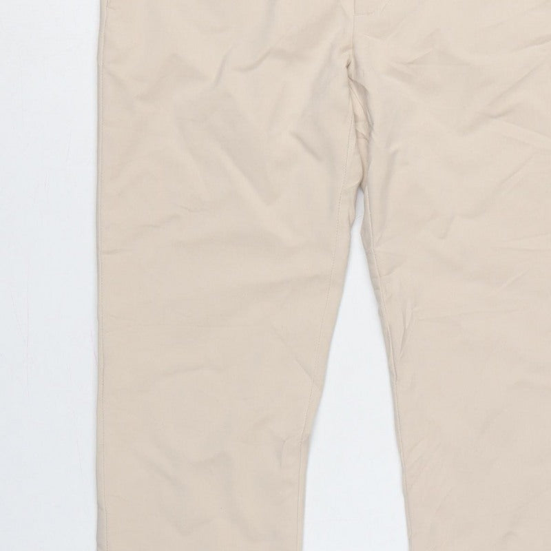 Zara Women Beige UK 12 Tailored Tapered Dress Trousers