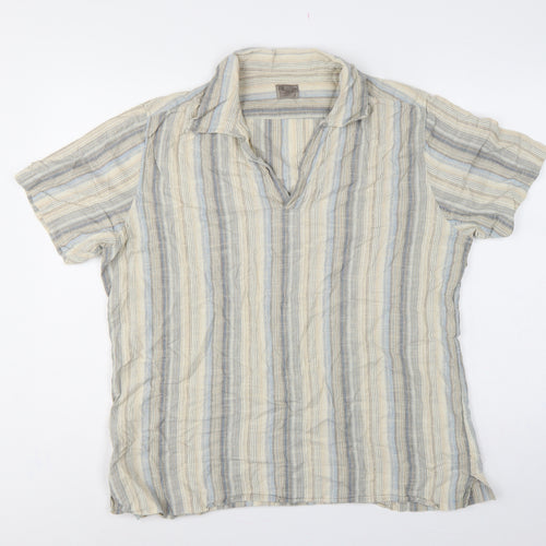 Bh Marylebone House Men’s Multicoloured Striped Cotton Polo Shirt L