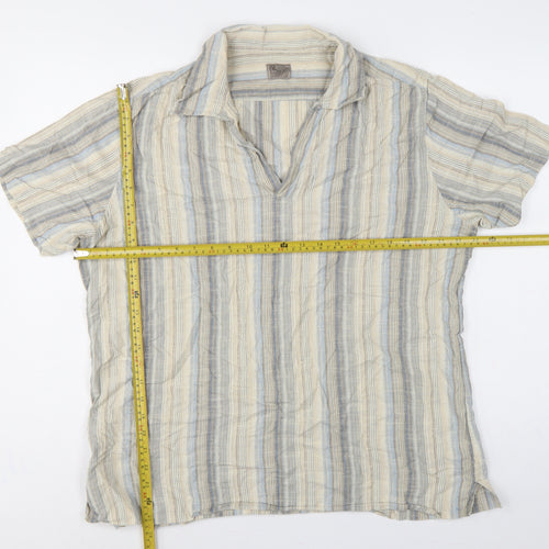Bh Marylebone House Men’s Multicoloured Striped Cotton Polo Shirt L