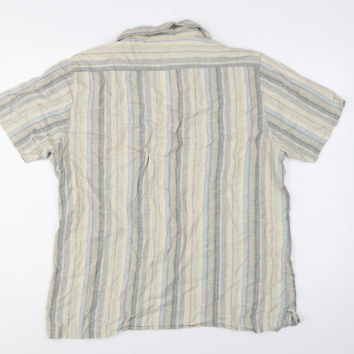 Bh Marylebone House Men’s Multicoloured Striped Cotton Polo Shirt L