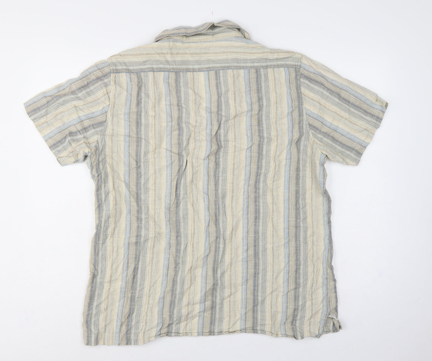 Bh Marylebone House Men’s Multicoloured Striped Cotton Polo Shirt L