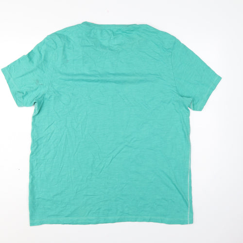 Marks Spencer Men’s XL Green Newport Beach Graphic Cotton T-Shirt NWT