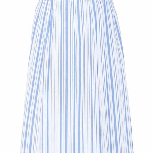 ASOS Women Blue White Stripe High Rise Long A-Line Skirt UK 8