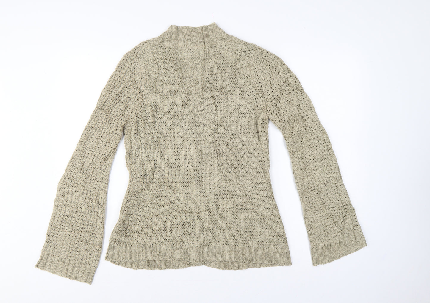 Bhs Women’s Beige UK 10 Chunky Knit Shawl Collar Button Cardigan