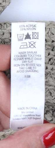 Bhs Women’s Beige UK 10 Chunky Knit Shawl Collar Button Cardigan