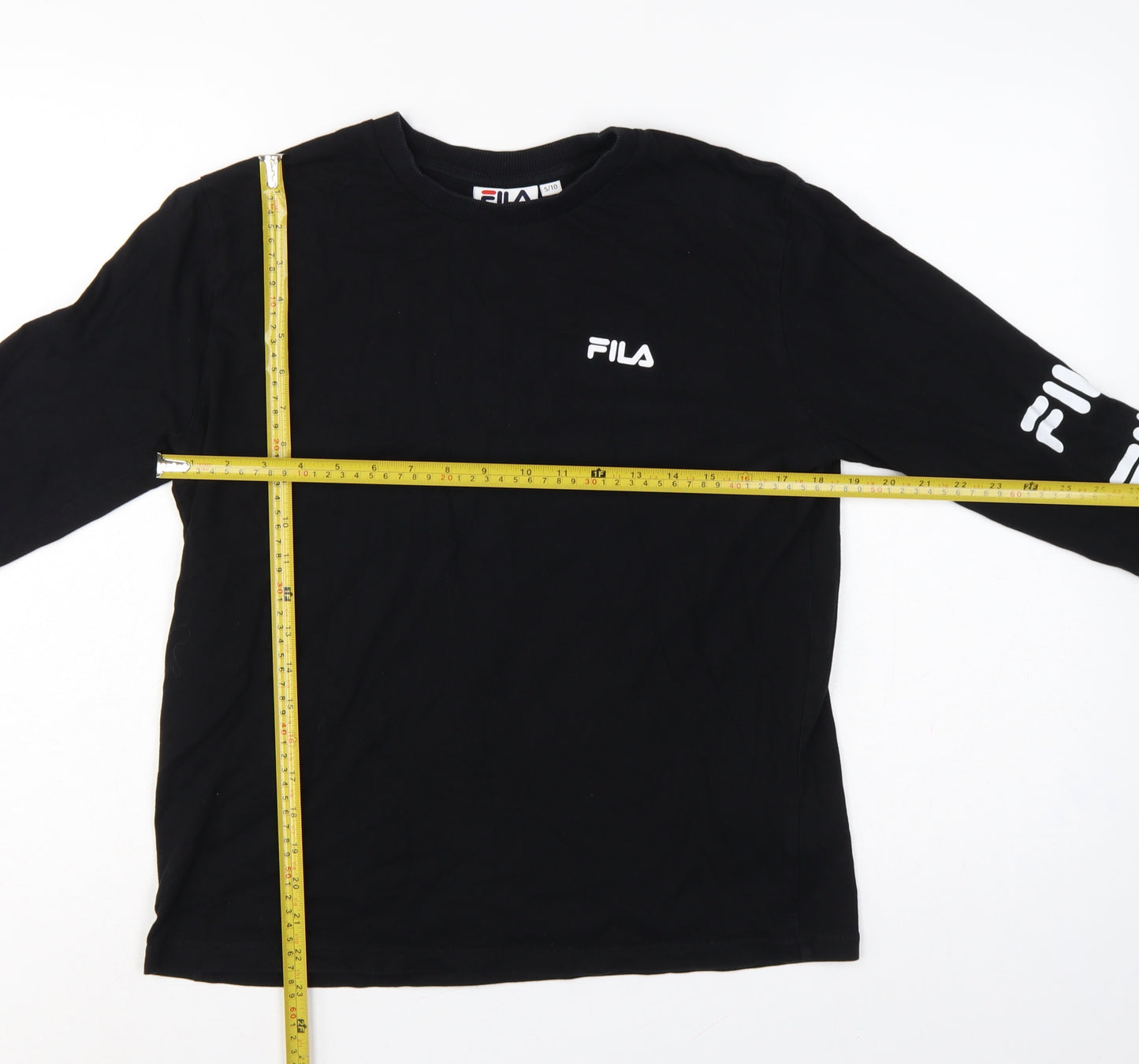 Fila Women’s Black Size 10 Long Sleeve Logo T-Shirt Cotton