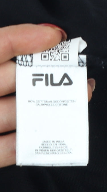 Fila Women’s Black Size 10 Long Sleeve Logo T-Shirt Cotton