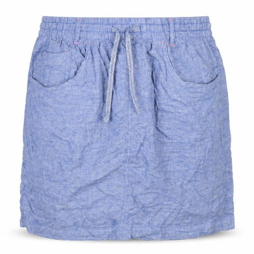 M&S Women Blue UK 14 Linen Lyocell Drawstring Knee Length Skirt