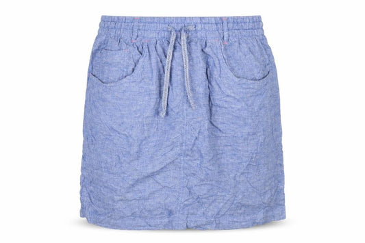 M&S Women Blue UK 14 Linen Lyocell Drawstring Knee Length Skirt