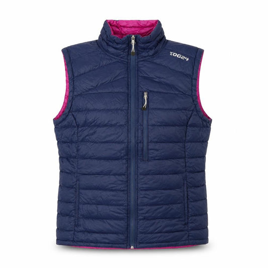 TOG24 Women’s Navy Pink UK 12 700 Fill Down Puffer Gilet Waistcoat