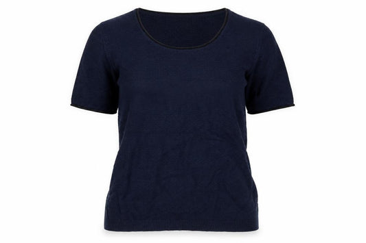 Jasper Conran Women’s Blue Size 14 Scoop Neck Short Sleeve Knit Jumper