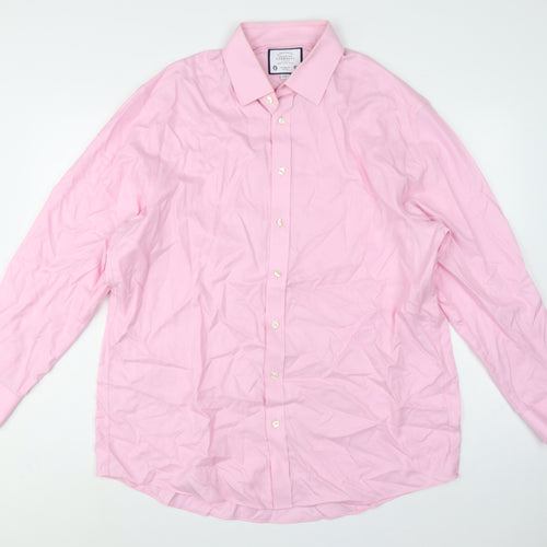 Charles Tyrwhitt Men's Pink 17 Classic Fit Non-Iron Cotton Dress Shirt