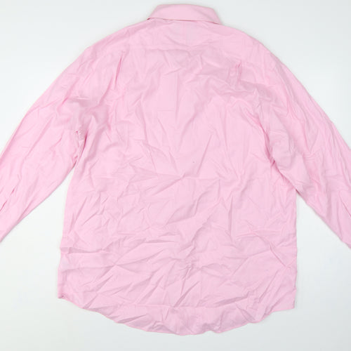 Charles Tyrwhitt Men's Pink 17 Classic Fit Non-Iron Cotton Dress Shirt