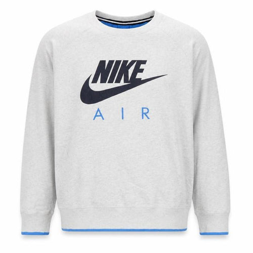 Nike Men’s Grey Blue Air Logo Graphic Pullover Sweatshirt L