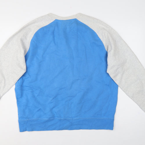 Nike Men’s Grey Blue Air Logo Graphic Pullover Sweatshirt L