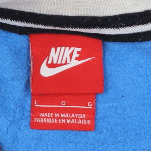 Nike Men’s Grey Blue Air Logo Graphic Pullover Sweatshirt L