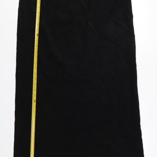 Wallis Women’s Black Size 16 Long Pencil Skirt Button Front Slit