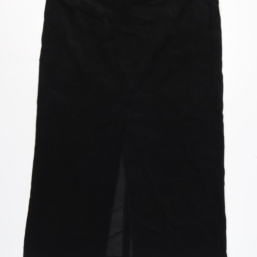 Wallis Women’s Black Size 16 Long Pencil Skirt Button Front Slit