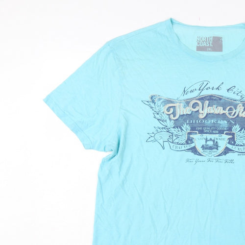 North Coast Men’s Blue 2XL New York City Graphic Print T-Shirt