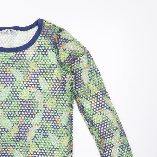 Next Women’s Multicoloured Size 14 Mesh Crochet Long Sleeve T-Shirt