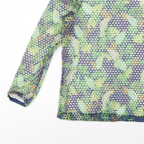 Next Women’s Multicoloured Size 14 Mesh Crochet Long Sleeve T-Shirt
