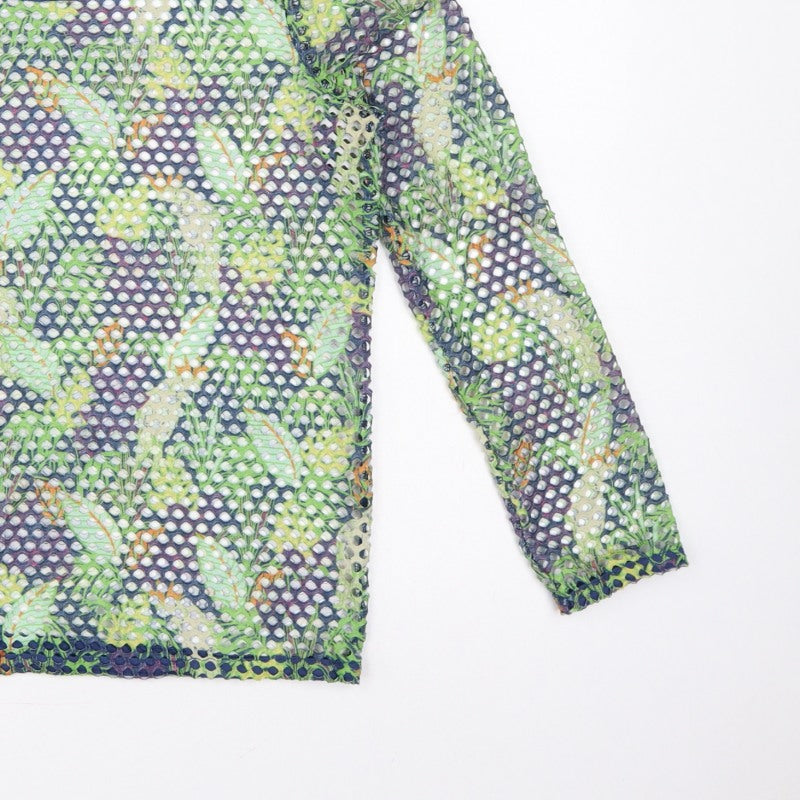 Next Women’s Multicoloured Size 14 Mesh Crochet Long Sleeve T-Shirt