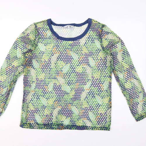 Next Women’s Multicoloured Size 14 Mesh Crochet Long Sleeve T-Shirt