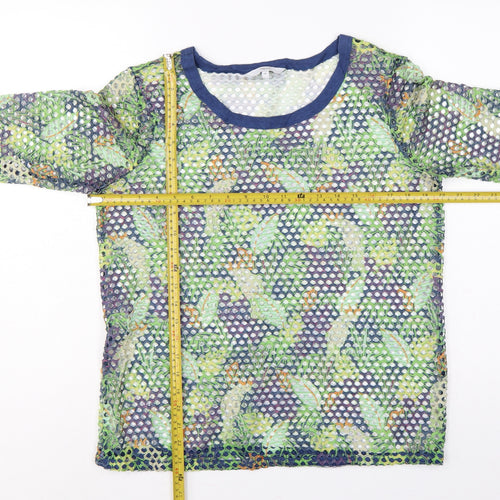 Next Women’s Multicoloured Size 14 Mesh Crochet Long Sleeve T-Shirt