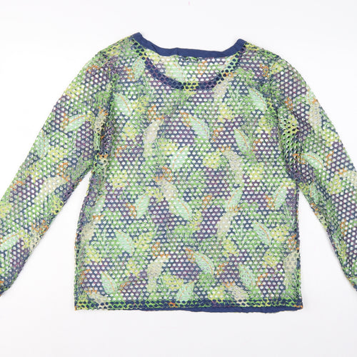 Next Women’s Multicoloured Size 14 Mesh Crochet Long Sleeve T-Shirt