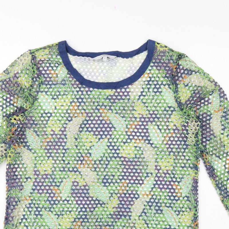 Next Women’s Multicoloured Size 14 Mesh Crochet Long Sleeve T-Shirt