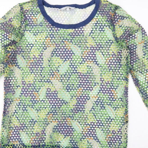 Next Women’s Multicoloured Size 14 Mesh Crochet Long Sleeve T-Shirt