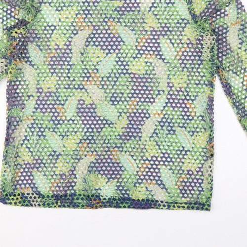 Next Women’s Multicoloured Size 14 Mesh Crochet Long Sleeve T-Shirt