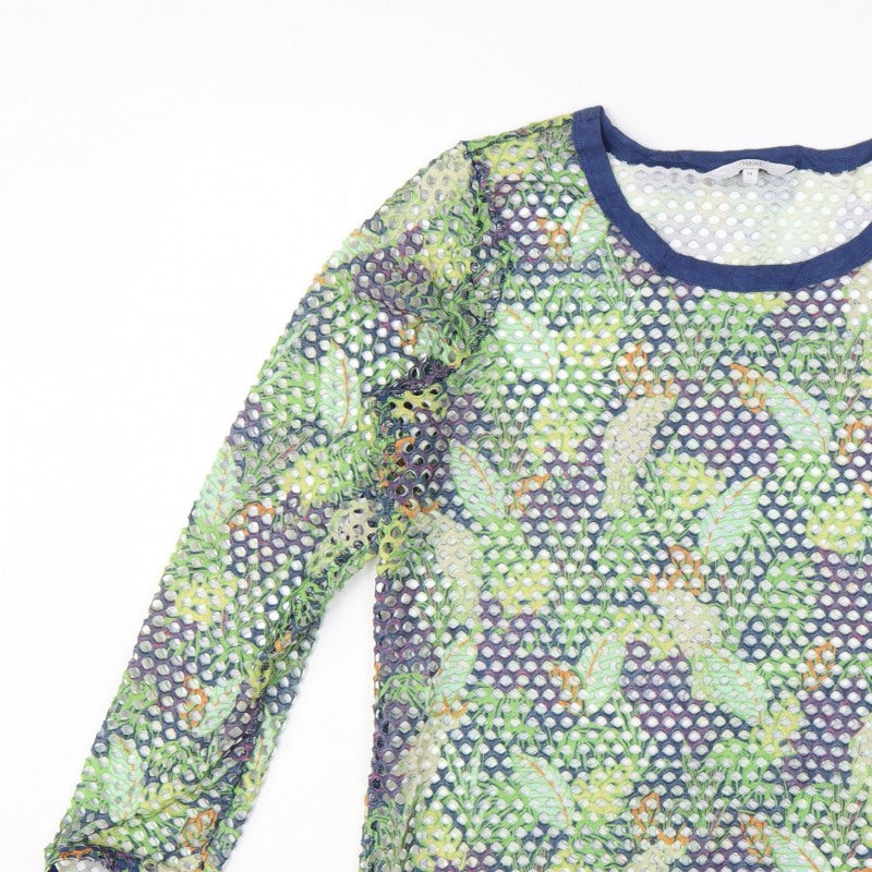 Next Women’s Multicoloured Size 14 Mesh Crochet Long Sleeve T-Shirt