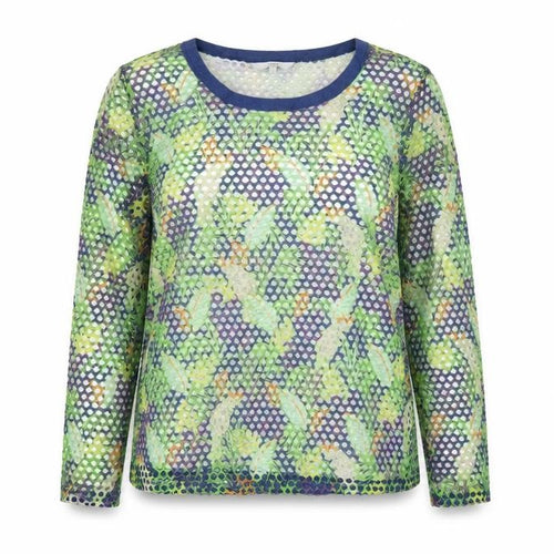 Next Women’s Multicoloured Size 14 Mesh Crochet Long Sleeve T-Shirt