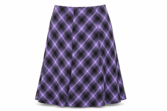Honor Millburn Women Purple Geometric Flare Knee Length Skirt UK 16