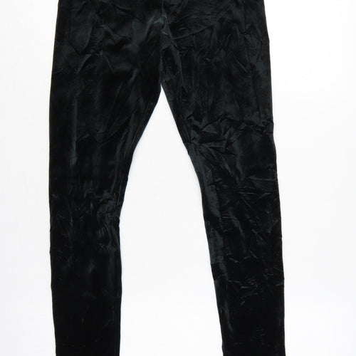 Abercrombie & Fitch Women Black S Velvet Stretch Leggings