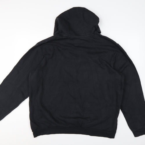Adidas Men’s Black XL Pullover Hoodie Logo Fleece Kangaroo Pocket