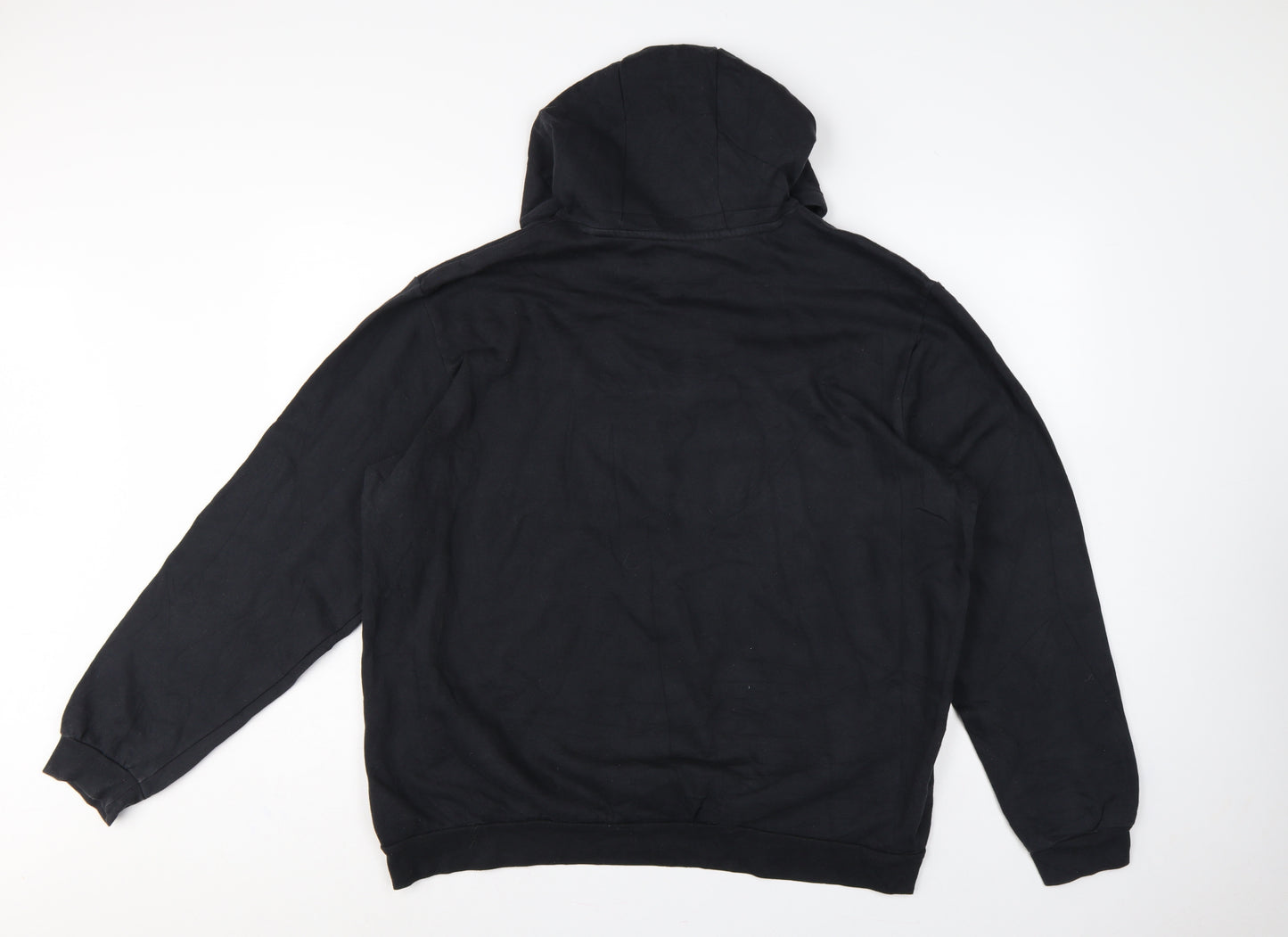 Adidas Men’s Black XL Pullover Hoodie Logo Fleece Kangaroo Pocket