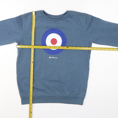 Ben Sherman Boys Blue 10-11 Years Pullover Sweatshirt Logo Graphic