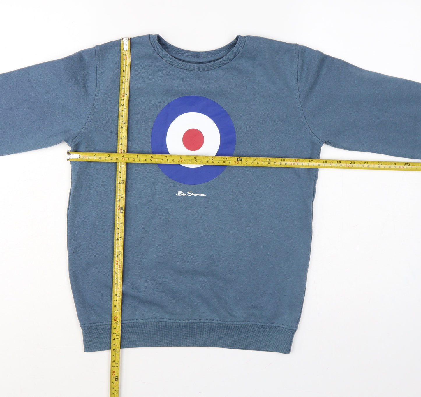 Ben Sherman Boys Blue 10-11 Years Pullover Sweatshirt Logo Graphic