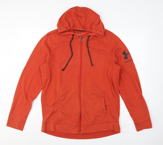 Under Armour Men’s Orange Large Full Zip Logo Hoodie