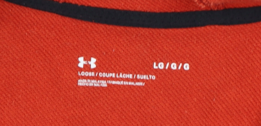 Under Armour Men’s Orange Large Full Zip Logo Hoodie