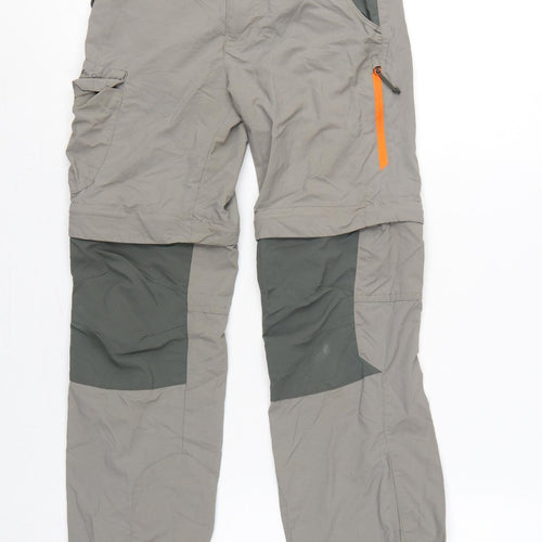 Decathlon Boys Grey Green 10 Years Convertible Cargo Hiking Trousers