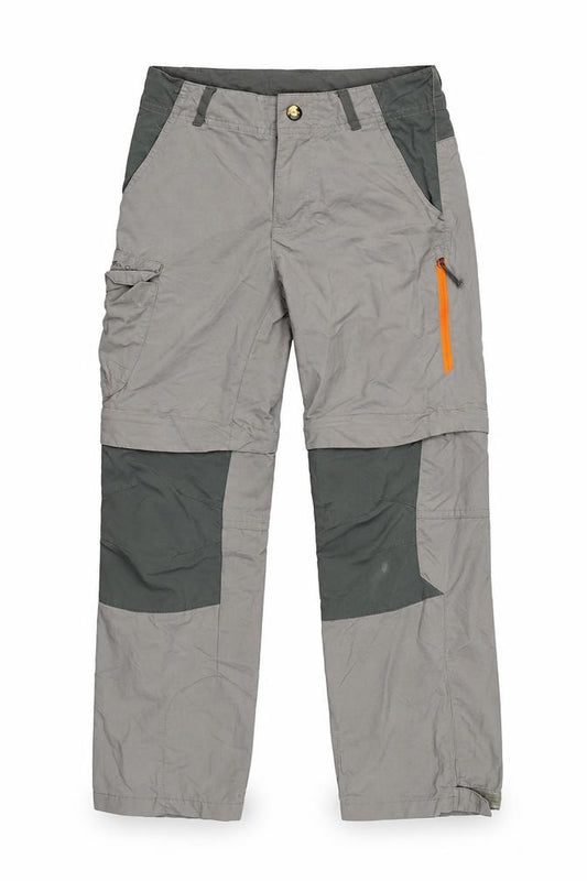 Decathlon Boys Grey Green 10 Years Convertible Cargo Hiking Trousers