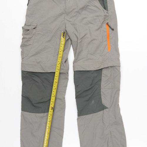 Decathlon Boys Grey Green 10 Years Convertible Cargo Hiking Trousers